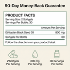 Verolia product facts: 800 mg per two softgels and 30 servings per bottle