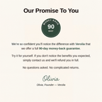 Verolia 90-day money-back promise signed by Olivia